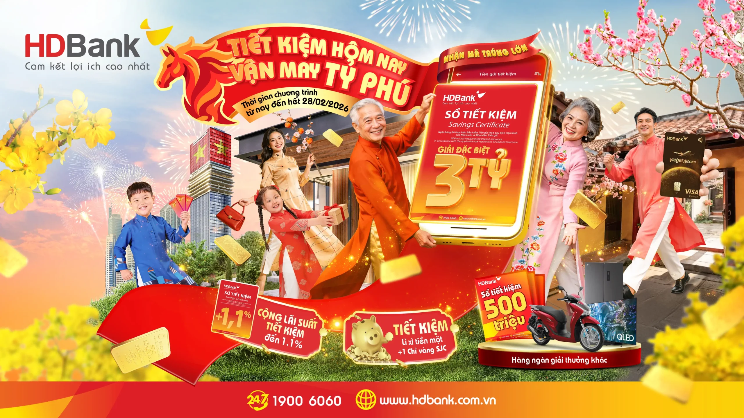 Gửi tiết kiệm đầu năm tại HDBank: Lãi cộng thêm, lì xì ngay, vàng lấy vía Gửi tiết kiệm đầu năm tại HDBank: Lãi cộng thêm, lì xì ngay, vàng lấy vía